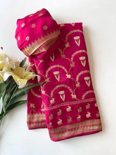 Pure Mushroom Satin Dola Saree
